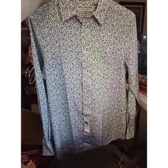 Nick Graham Everywhere Stretch Modern Fit Dress Shirt Sz Small NWT CR6 EXCELLENT - Picture 1 of 7